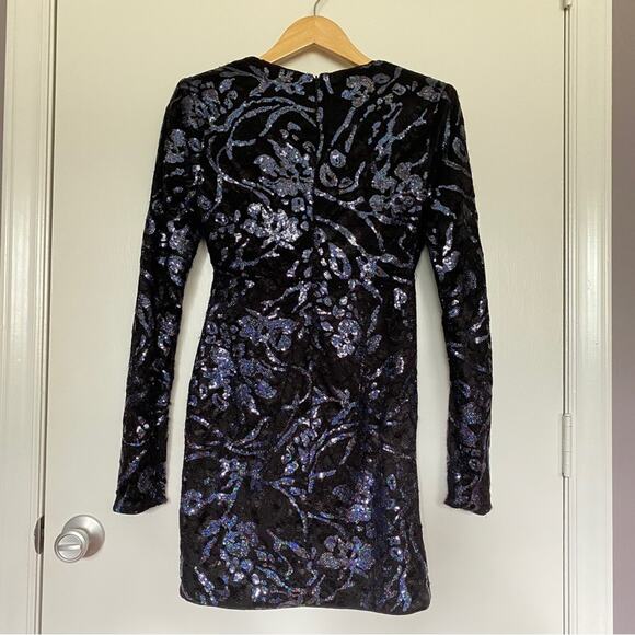 H:ours Teagan Sequin Mini Dress in Dusk Blue - Picture 5 of 11